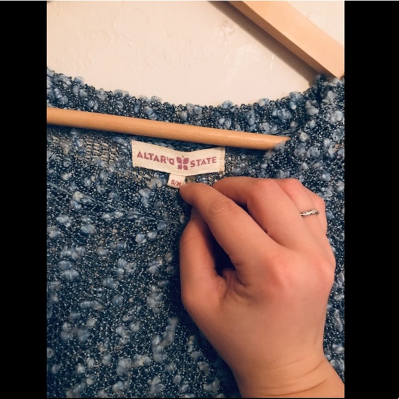 Altar’d State Blue Popcorn Knit Tunic - Picture 4 of 7